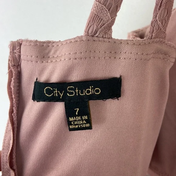 HOMECOMING City Studio Lace Fit Flare Rose Dress - Picture 7 of 8